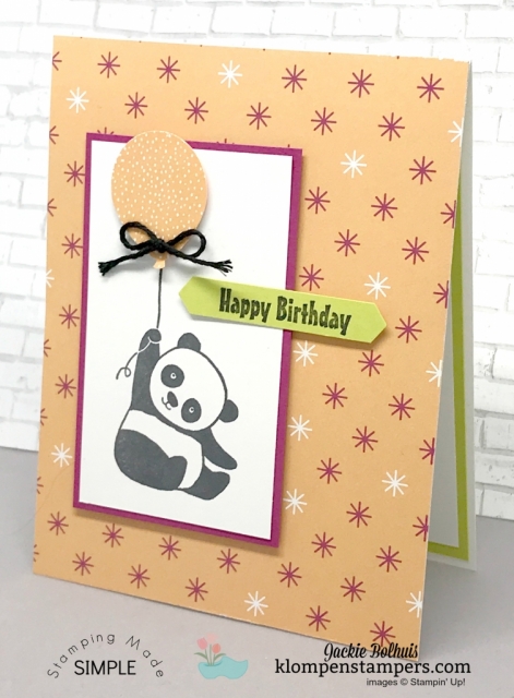 Party Pandas quick & easy cards. All details posted at klompenstampers.com