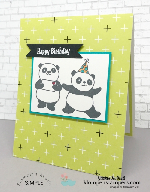 Party Pandas quick & easy cards. All details posted at klompenstampers.com