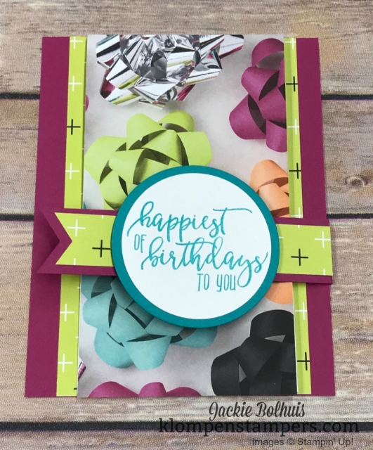 Easy Fun Fold using Picture Perfect Party Designer Series Paper and Picture Perfect Birthday stamp set