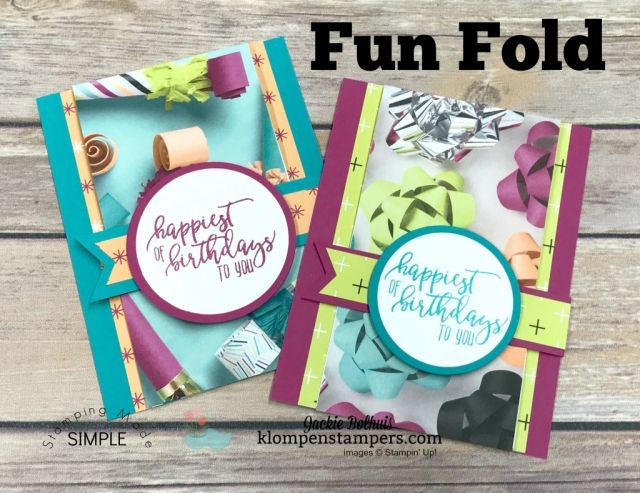 Easy Fun Fold using Picture Perfect Party Designer Series Paper and Picture Perfect Birthday stamp set