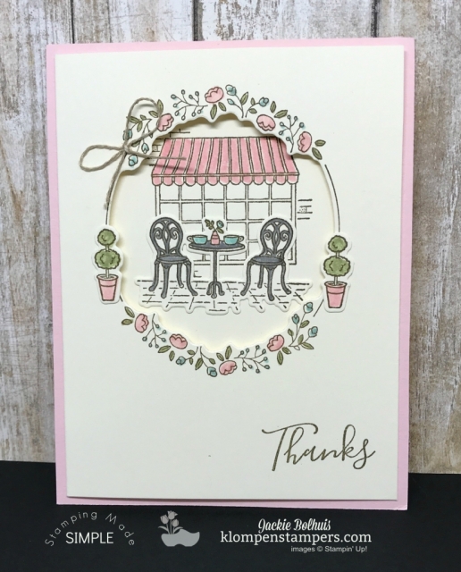 Charming Cafe Stamp set from the 2018 Occasions Catalog from Stampin' Up! Card Created by Jackie Bolhuis, Klompen Stampers #jackiebolhuis #klompenstampers
