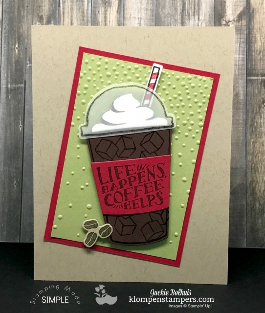 Coffee Cafe tutorial for 4 different cards