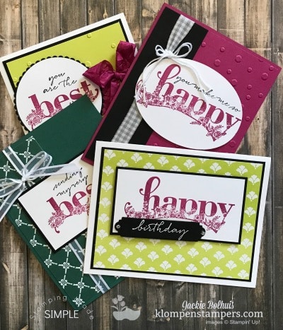FREE Tutorial to download for Happy Wishes from the 2018 Sale-a-bration. Cards by Jackie Bolhuis, Klompen Stampers #jackiebolhuis #klompenstampers