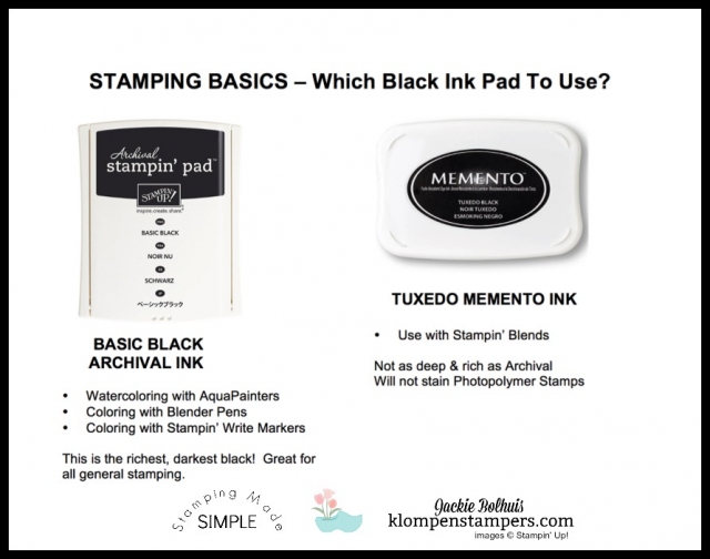 Learn which Black Ink Pad to use depending on what you are stamping or coloring with.