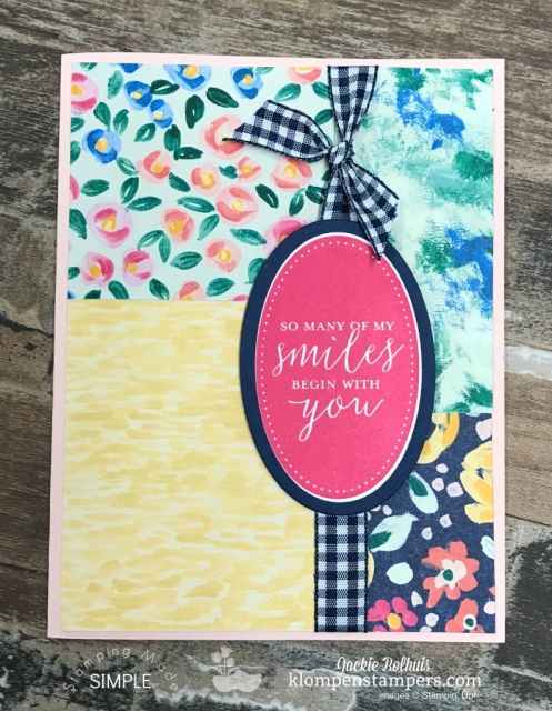 Simple Handmade Card 1 Featuring Garden Impressions Designer Paper