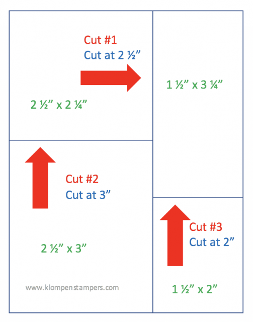 Cutting diagram for Garden Impressions 4 simple handmade cards