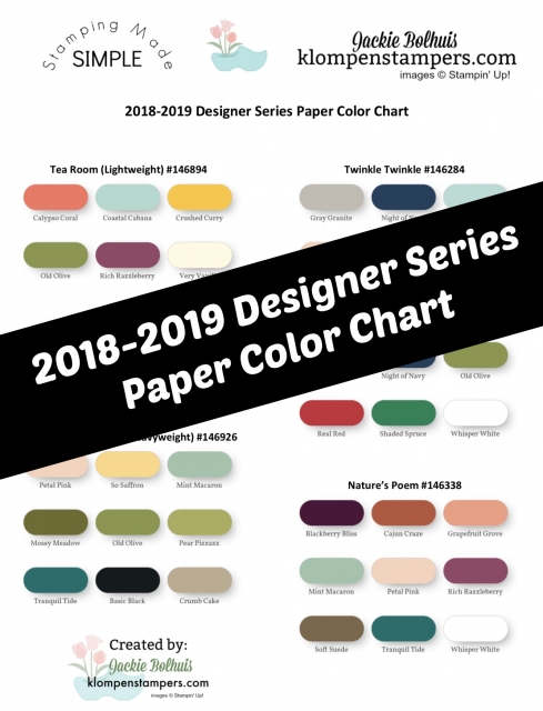 Designer Series Paper Color chart