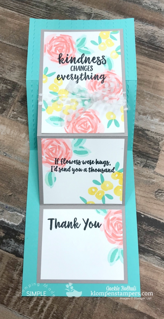 3 step stamping tutorial on a fun fold card
