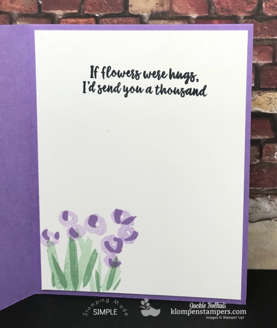 2-step stamping on handmade card using Highland Heather