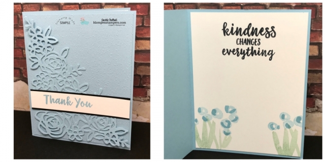 Easy, Elegant handmade card featuring Stampin' Up Balmy Blue