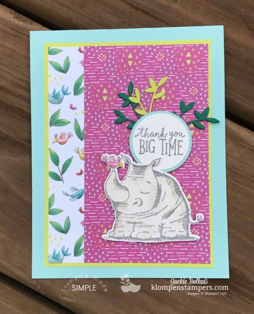 Thank You card by Jackie Bolhuis Klompen Stampers