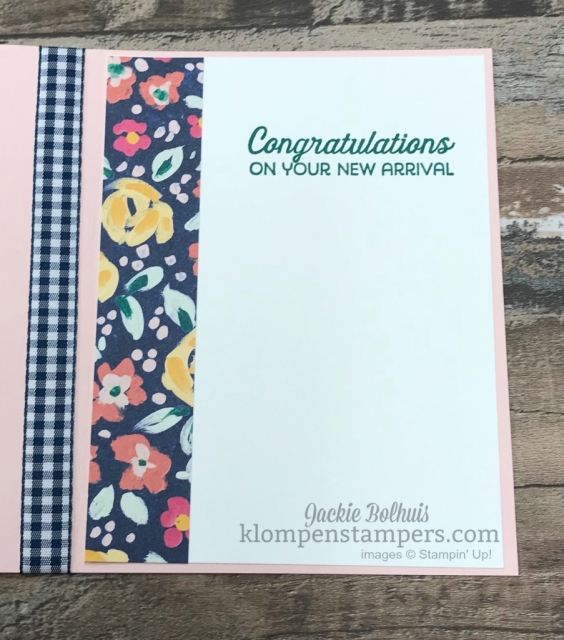 baby card with garden impressions designer paper.