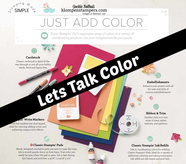 Stampin' Up Color families and coordinating products