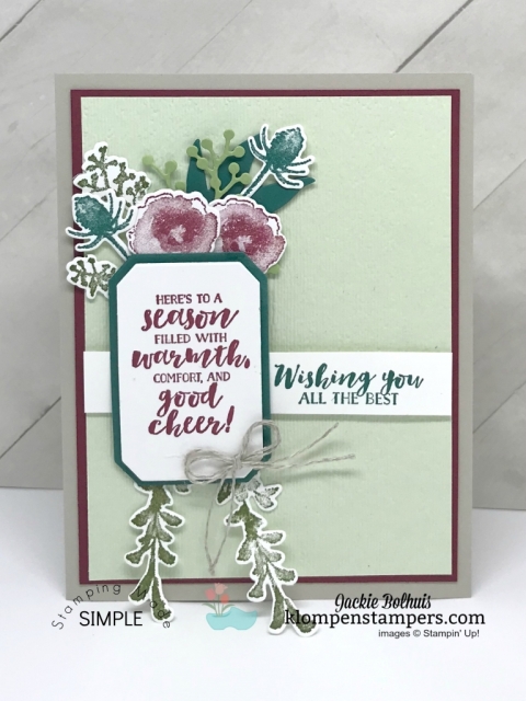 Stampin' Up! First Frost Christmas card with Jackie Bolhuis, Klompen Stampers