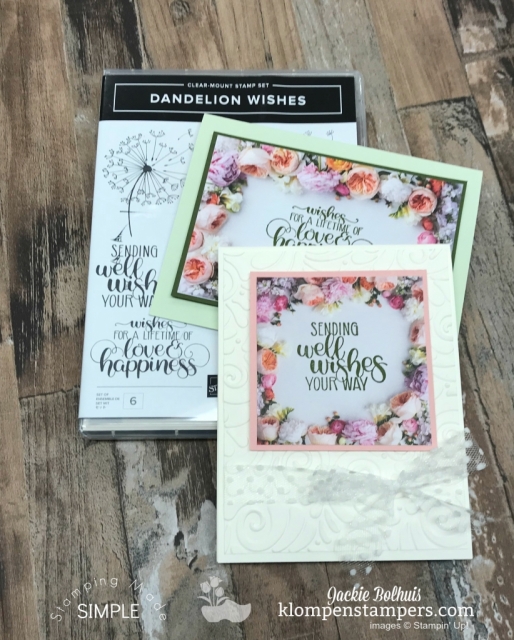 handmade card with petal promenade