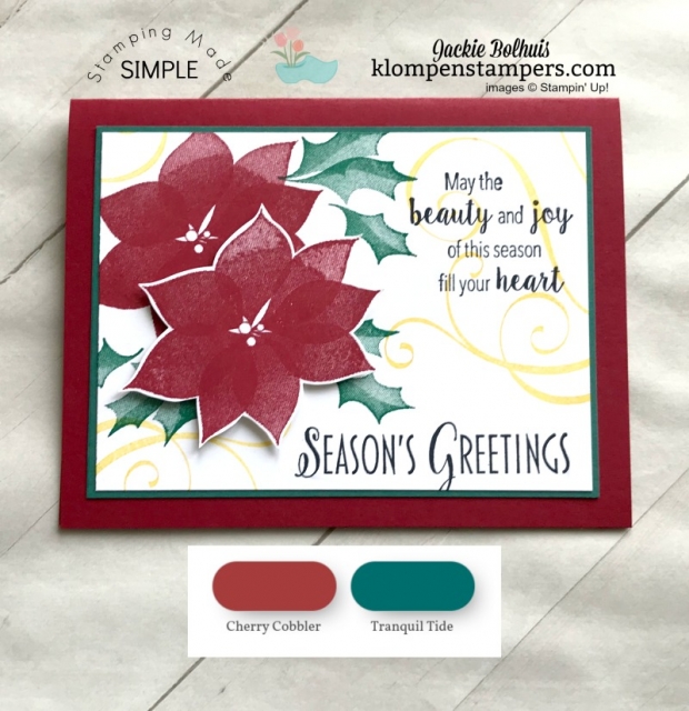 Unique Christmas Cards with Cherry Cobbler and Tranquil Tide color combinations