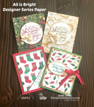 Easy Christmas Cards by Jackie Bolhuis, Klompen Stampers has 4 cards to share today featuring the Stampin' Up! Dashing Deer Stamp set. #cardmaking #greetingcards #stampinupcards #christmascards #jackiebolhuis #klompenstampers