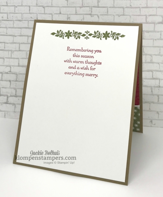 4 Christmas cards made with Dashing Deer bundle. VIDEO TUTORIAL included. Join me to see how easy it is to make these cute Christmas Cards. ~Jackie Bolhuis, Klompen Stampers #christmascards #cardmaking #greetingcards #stampinupcards #jackiebolhuis #klompenstampers