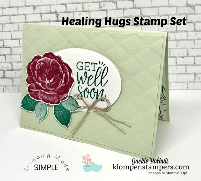Easy Get Well Card Video Tutorial! Today I'm sharing an easy card that you can make. Join me for step-by-step instructions! #cardmaking #stampinup #papercrafting #jackiebolhuis #klompenstampers
