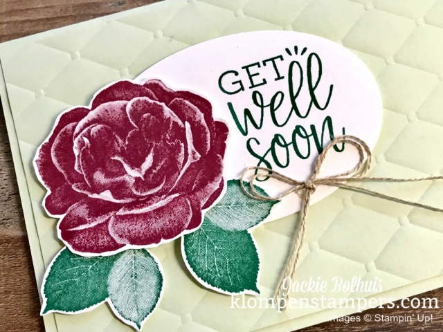 Easy Get Well Card Video Tutorial! Today I'm sharing an easy card that you can make. Join me for step-by-step instructions! #cardmaking #stampinup #papercrafting #jackiebolhuis #klompenstampers