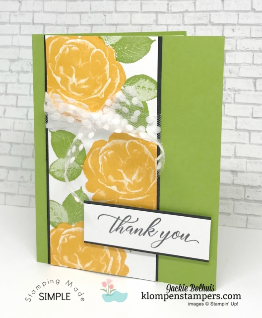 Any Occasion Cards made quick, easy, & beautifully. Join Jackie Bolhuis with Klompen Stampers for this step by step card making tutorial. #greetingcards #cardmaking #stampinupcards #jackiebolhuis #klompenstampers