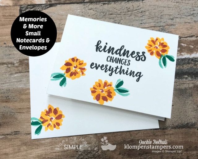 DIY Cardmaking: Size Options and Samples to share-Numerous cards made with one stamp set but different cuts for sizing. Follow me in this step by step video tutorial. Other handmade card ideas on the blog. www.klompenstampers.com #cardmaking #greetingcards #stampinupcards #jackiebolhuis #klompenstampers