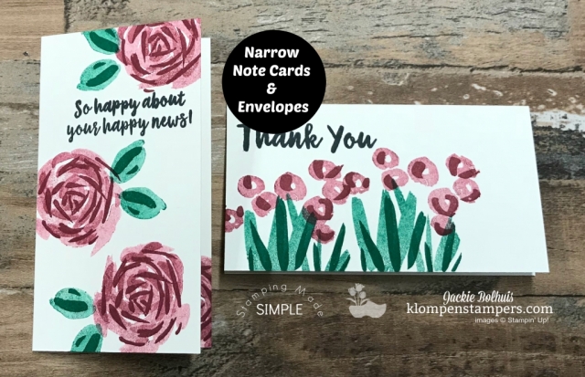 DIY Cardmaking: Size Options and Samples to share-Numerous cards made with one stamp set but different cuts for sizing. Follow me in this step by step video tutorial. Other handmade card ideas on the blog. www.klompenstampers.com #cardmaking #greetingcards #stampinupcards #jackiebolhuis #klompenstampers