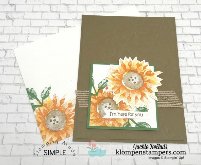 Painted Harvest Card with video tutorial including lots of card making tips. Join Jackie Bolhuis with Klompen Stampers and watch how quick and easy this handmade greeting card is to make! #cardmaking #greetingcards #stampinupcards