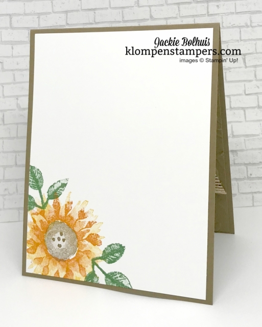 Painted Harvest Card with video tutorial including lots of card making tips. Join Jackie Bolhuis with Klompen Stampers and watch how quick and easy this handmade greeting card is to make! #cardmaking #greetingcards #stampinupcards