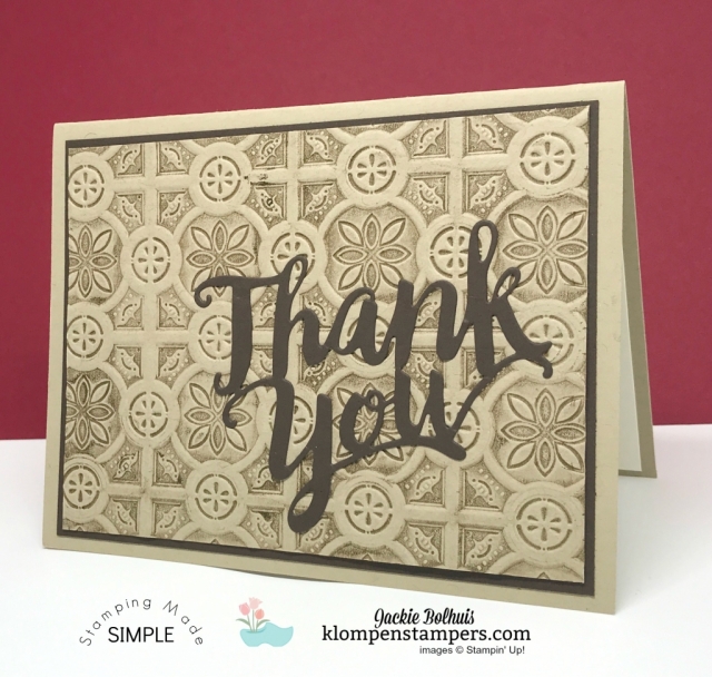 Thank You Card Made with Ink + Embossing Folder