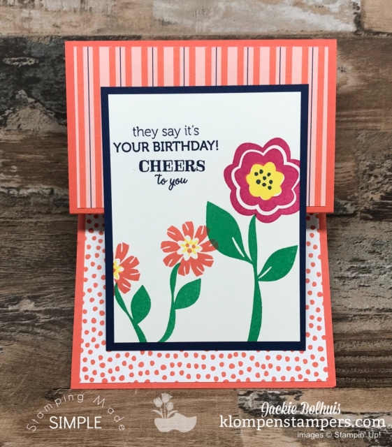 Birthday Cheers with Coral Scrapbook Paper and Bright Florals Birthday Cheers with Coral Scrapbook Paper and Bright Florals