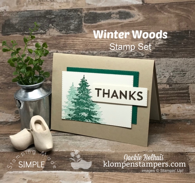 Handmade Thank You Card Hand Stamped with Green Trees by Jackie Bolhuis Handmade Thank You Card Hand Stamped with Green Trees by Jackie Bolhuis