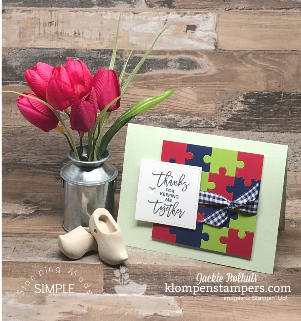 DIY Thank You Card with Puzzle Pieces Accents