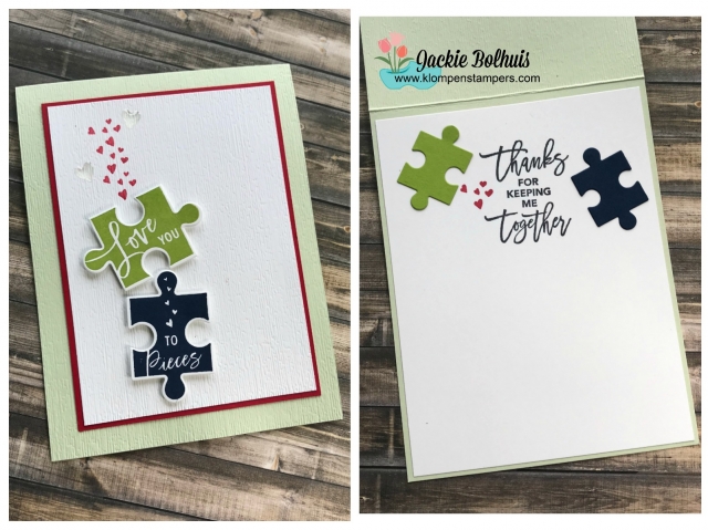 Hand Stamped Greeting on the Inside of the Greeting Card
