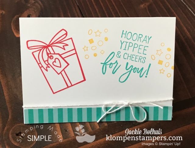 SIP Stamping with my girls birthday card in bermuda bay color