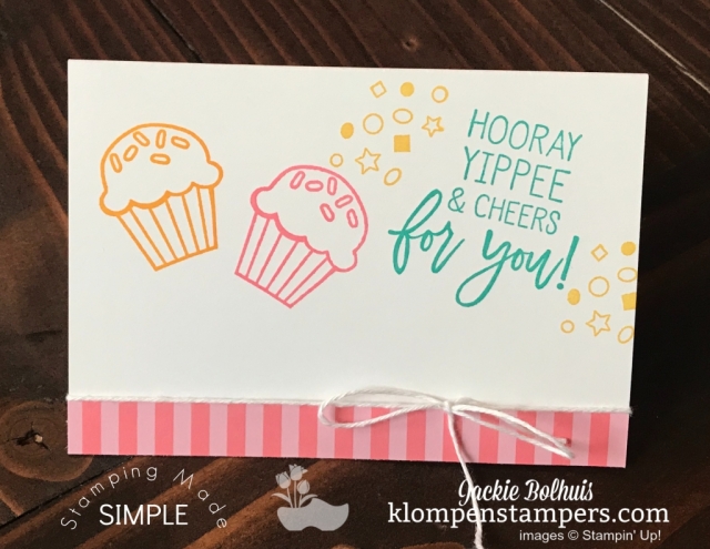 Simple Stamping Birthday Card in Pink