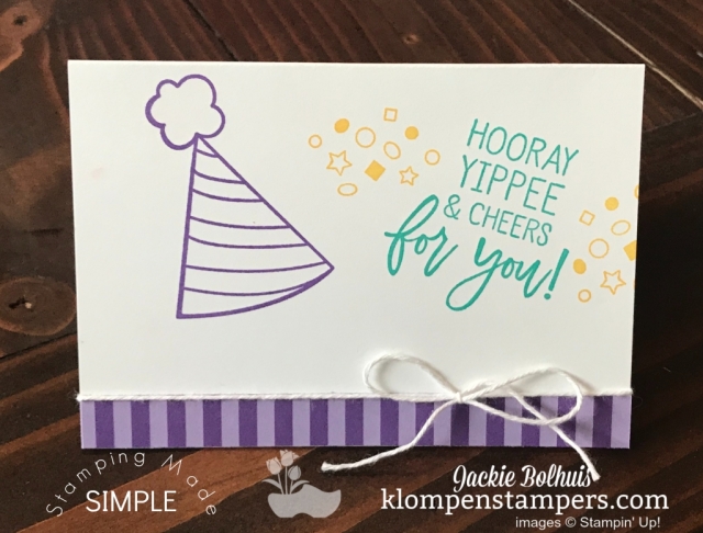 Simple Stamping Birthday Card in Purple