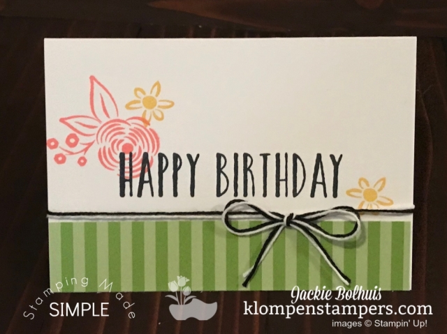 SIP Style Stamping Just Stamps Ink and Paper for Birthday Card