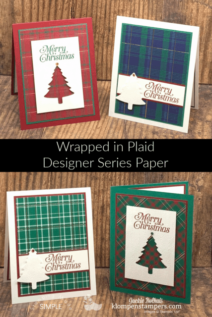 Simple-christmas-card-making-with-pine-trees-and-plaid-paper