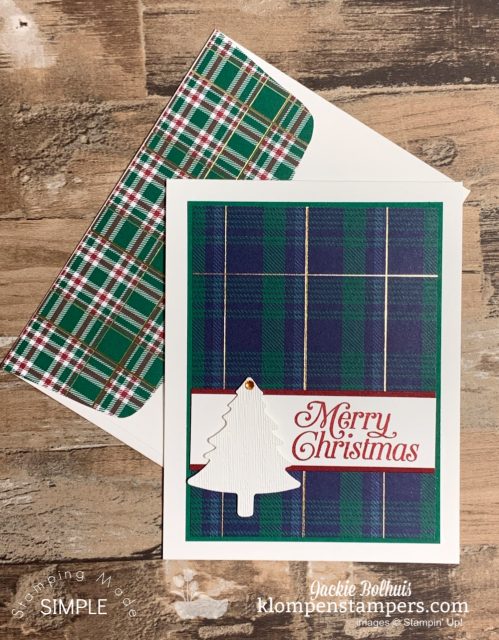 Simple-christmas-card-making-with-pine-trees-and-plaid-paper