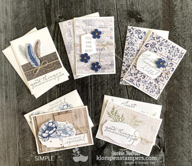 simple-card-making-ideas-perfect-handmade-gift-set-of-notecards Learn simple card making ideas using the Tasteful Touches stamp set from Stampin' Up!