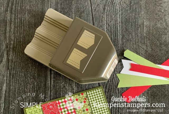 This banner punch completes the look on these simple card layouts.