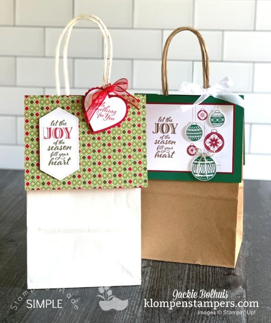No peek gift bags are easy to make for Christmas gifts.