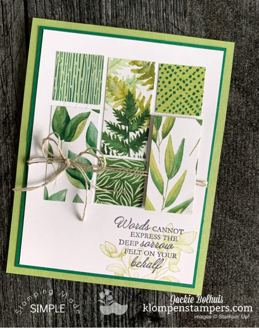 This winning card idea uses 3 one inch squares of designer paper and 3 2 inch rectangles. 