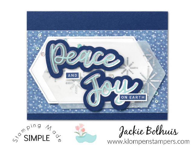 Make your own Christmas cards with shades of blue, die cut words, and snowflakes
