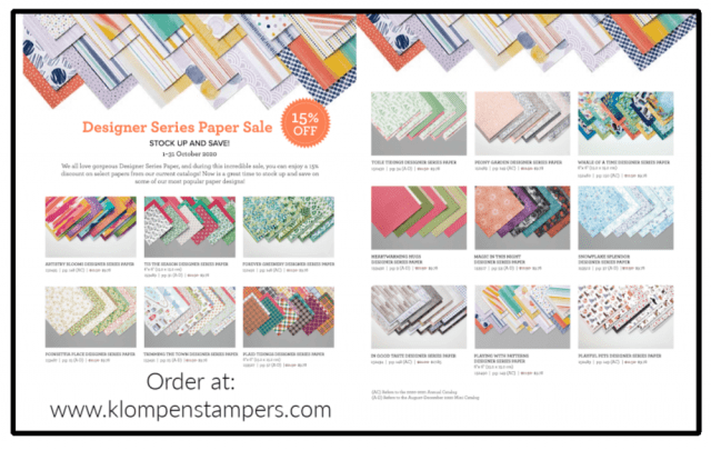 The Stampin' Up! designer series paper sale ends October 31, 2020