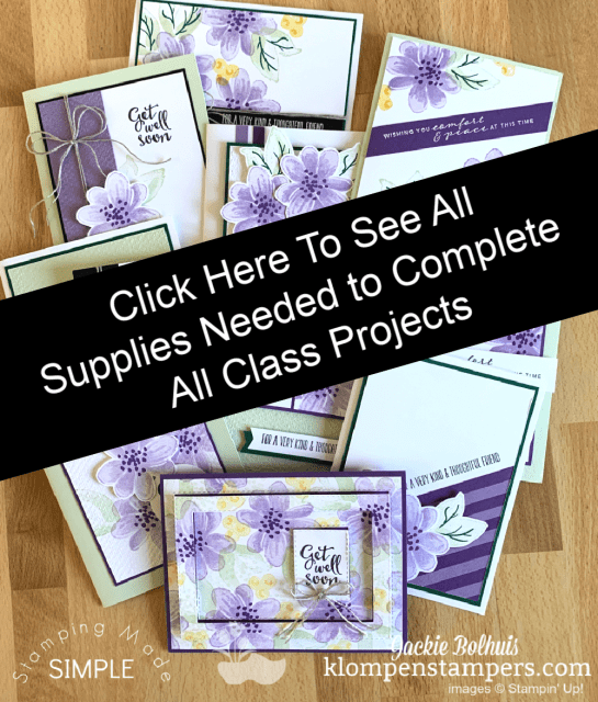 Click here to see supplies needed to complete all class projects.
