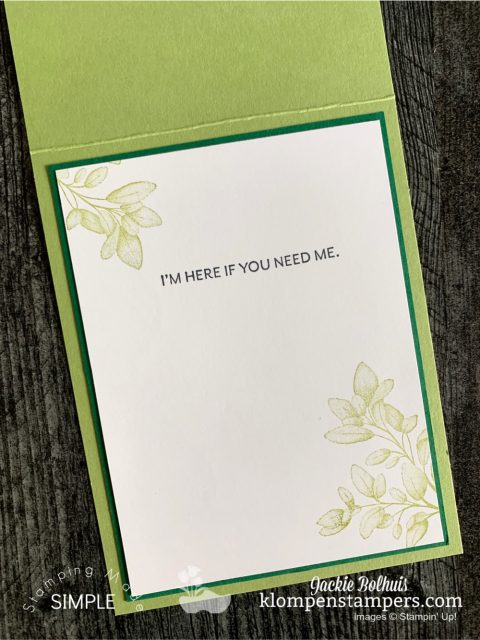 All winning card ideas carry the theme on the inside of the card with stamped images.