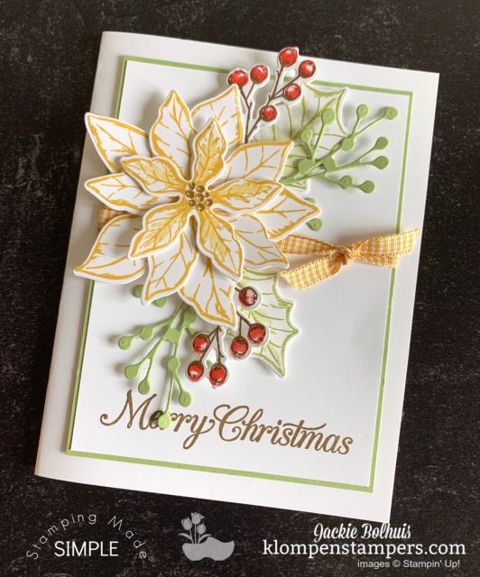 You can make Poinsettia cards beautifully with the Stampin' Up! Poinsettia Petals