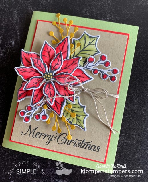 The Stampin' Blends are perfect to color with on this Poinsettia card